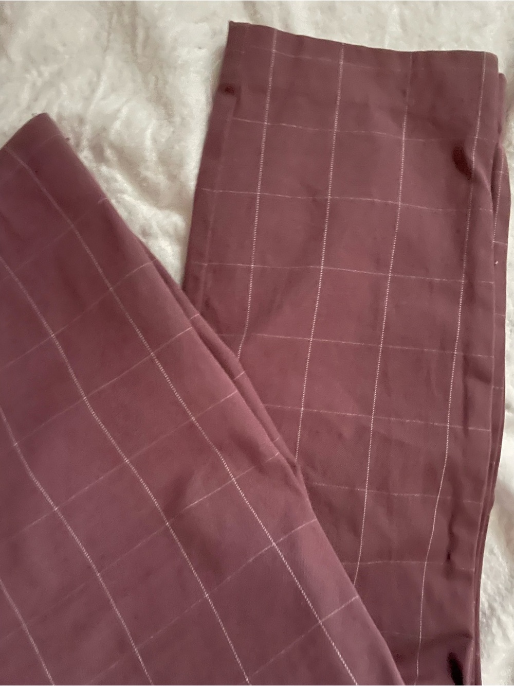 a new day Mauve Windowpane High-Rise Trousers - Picture 3 of 4